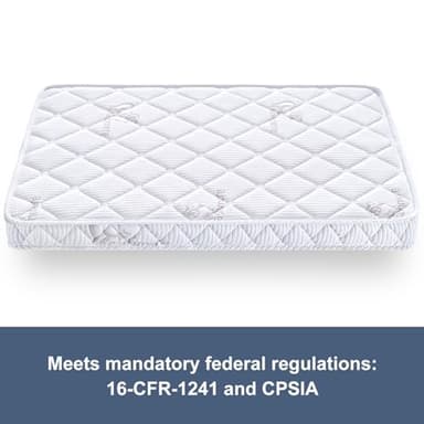 Pack and Play Mattress - 38" x 26"- Premium Knitted Fabric Safety Reinforced Play Yard Mattress - Fits for Graco & Baby Trend & Pamo Babe Playard, Firm Support and Comfort Foam，White - Image 6
