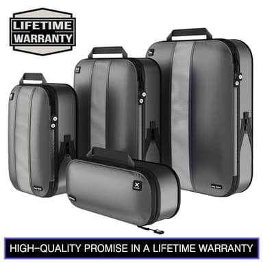 Premium Ultralight Compression Packing Cubes for Travel - Bag Factor Luggage Organizer Set (Grey - 5 Set) - Image 5