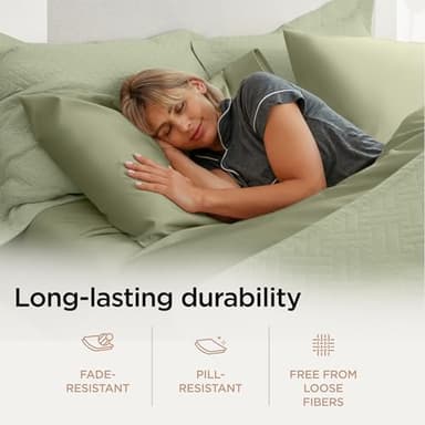 Threadmill Luxury 800 Thread Count King 100% Cotton Sheets - Sage Green Sateen Weave Bed-Sheets, Better Than Egyptian Cotton, 4 Pc Solid Soft Bed Set, Fits 16" Deep Pocket - Image 4