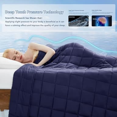 Topcee Weighted Blanket for Adults (20 lbs, 60" x 80") Queen Size Soft Cooling Heavy Blanket Sleeping, Apply to 190-210 lbs Body, Thick Breathable Blanket with Glass Bead, Easy Care - Image 3