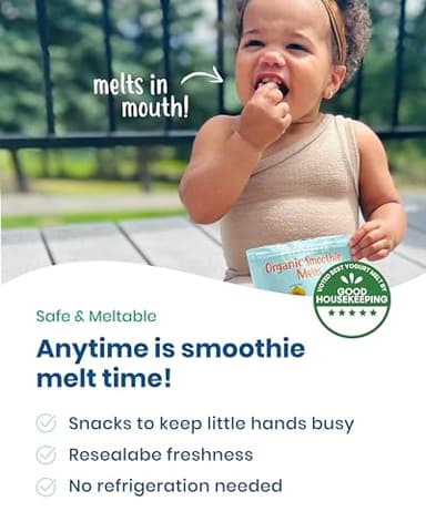 Amara Smoothie Melts - Mighty Sweet Greens - Baby Snacks Made With Fruits and Vegetables - Healthy Toddler Snacks For Your Kids Lunch Box - Organic Plant Based Yogurt Melts - 6 Resealable Bags - Image 6
