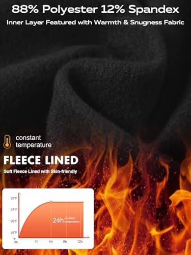 DEVOROPA Youth Boys Compression Thermal Shirt Long Sleeve Fleece Baselayer Soccer Baseball Undershirt Black L - Image 5