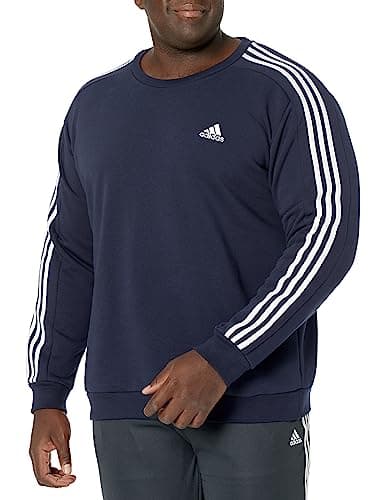 adidas Men's Tall Size Essentials Fleece 3-Stripes Sweatshirt, Ink - Image 1