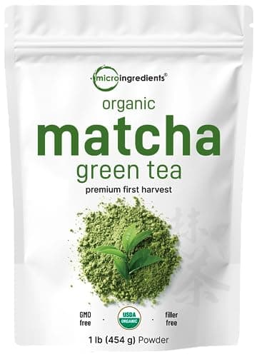 Micro Ingredients Organic Matcha Green Tea Powder, 1 lb | First Harvest, Culinary Grade from Japan | 100% Pure & Unflavored | Great for Tea, Latte & Smoothies | Non-GMO, No Sugar, Eco-Friendly Packaging - Image 1