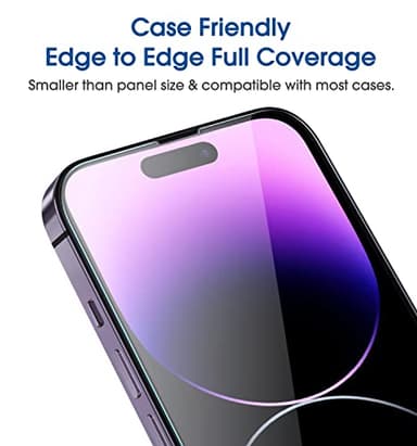 amFilm Easiest Installation OneTouch for iPhone 14 Pro [6.1 Inch] Screen Protector Tempered Glass, Auto-Alignment Tech, Bubble Free and Full Coverage Case Friendly, Anti-Scratch 2 Pack - Image 4