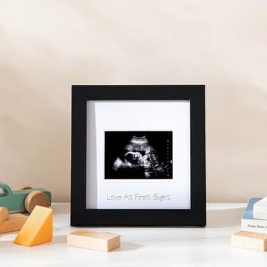 eletecpro Ultrasound Picture Frame with Real Glass Cover and 3 Different Mats, 7x7 Baby Keepsake Frame for 3x4 Inches Sonogram Photo, Wall Mount or Tabletop Display, Pregnancy Announcement, Black - Image 7