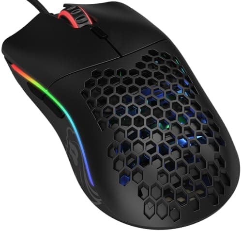 Glorious Model O Wired Gaming Mouse 67g Superlight Honeycomb Design, RGB, Pixart 3360 Sensor, Omron Switches, Ambidextrous - Matte Black - Image 1