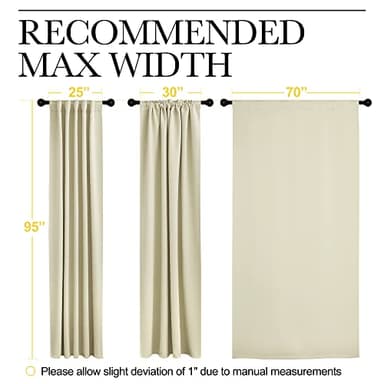 NICETOWN Farmhouse Curtains for Bedroom, Room Darkening Curtains with Rod Pocket and Back Tab, Home Decoration (Beige, 70" Wide x 95" Long, 1 Pair) - Image 7