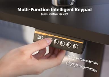 YDN Electric Standing Desk, Adjustable Height Stand up Desk, 63x24 Inches Sit Stand Home Office Desk with Splice Board, Black Top - Image 6