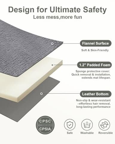 Baby Play Mat for Floor,1.3"Thick Padded Foam 50x50 playpen mat,Soft Velvet&Non-Slip Leather,Removable&Washable Cover,Nursery Rug for Baby Crawling,Toddlers,Infants,kids,Yoga,Tatami,Grey - Image 8