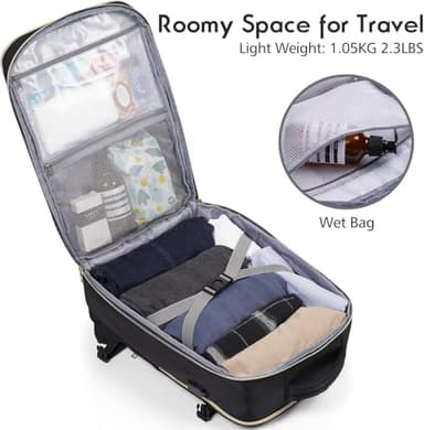 MOMUVO Large Travel Backpack Women, Flight Approved Carry On Backpack, Water Resistant Anti-Theft Casual Daypack School Bag Fit 17 Inch Laptop with USB Charging Port, Black - Image 4