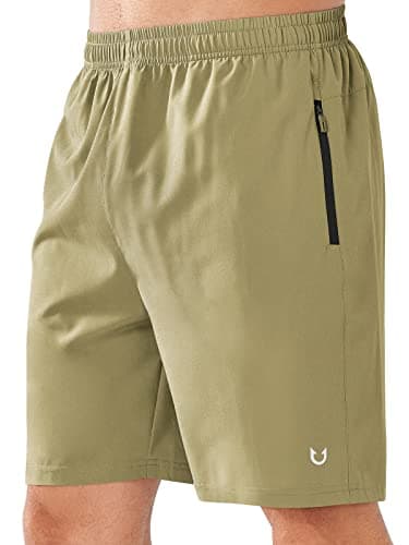 NORTHYARD Men's Athletic Running Shorts Quick Dry Workout Shorts Lightweight Sports Gym Basketball Shorts Hiking Exercise Khaki-7 inches L - Image 1