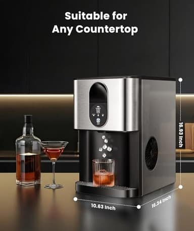 Cowsar Nugget Ice Makers Countertop, 44lbs/24H Pellet Ice Maker with Ice Dispenser, Self-Cleaning, Water Reservoir, Soft Chewable Ice Maker Machine for Home/Kitchen/Office, Silver Stainless - Image 8