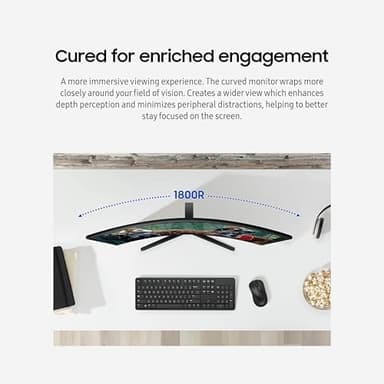 SAMSUNG 24" Essential S3 (S36GD) Series FHD 1800R Curved Computer Monitor, 100Hz, Game Mode, Advanced Eye Comfort, HDMI and D-sub Ports, LS24D366GANXZA - Image 5
