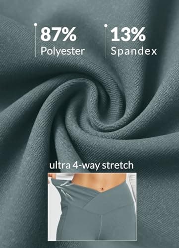 baleaf Women's Flare Leggings with Pockets High Waisted Yoga Pants Casual Workout Wide Leg Pants Light Grey 29" S - Image 5