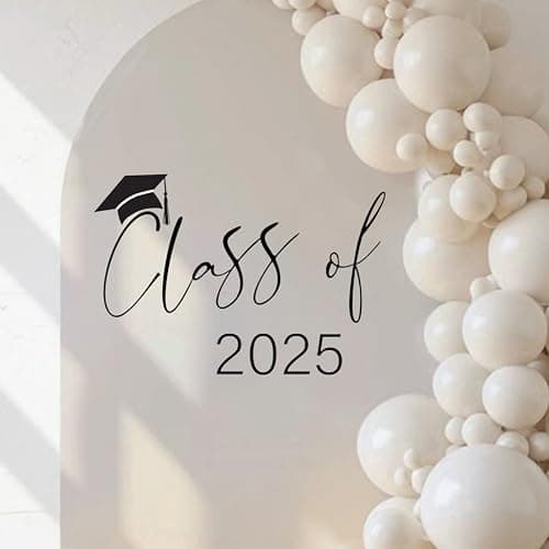 Eurteka Class of 2025 Decal Sign - Graduation Party Decoration, Balloon Arch Stickers, Congrats Grad Party Class of 2025 Event Planner Decal，Photo Props (Class of 2025 Black) - Image 1