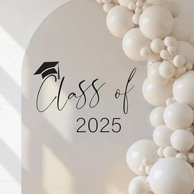 Eurteka Class of 2025 Decal Sign - Graduation Party Decoration, Balloon Arch Stickers, Congrats Grad Party Class of 2025 Event Planner Decal，Photo Props (Class of 2025 Black) - Image 1
