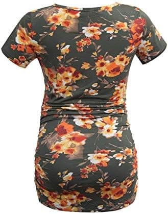 Smallshow Women's Maternity Tops Side Ruched Tunic T-Shirt Pregnancy Clothes - Image 5