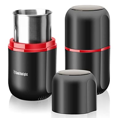COOL KNIGHT Herb Grinder [large capacity/fast/Electric ]-Spice Herb Coffee Grinder with Pollen Catcher/- 7.5" (Black) - Image 1