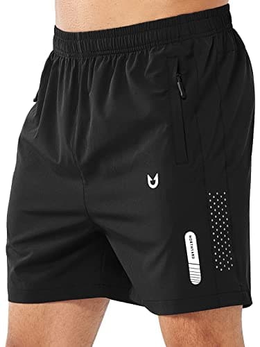 NORTHYARD Men's Athletic Running Shorts Quick Dry Workout Shorts 7"/ 5"/ 9" Lightweight Sports Gym Basketball Shorts Hiking Exercise Black-5inch M - Image 1
