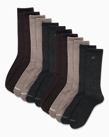 Calvin Klein Mens Crew Socks - 12 Pack Soft Stretch Breathable Athletic Socks for Men for Sports and Running (Size 7-12), Size 7-12, Heather Assorted - Image 2