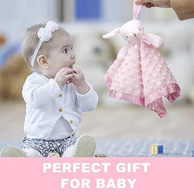 Pro Goleem Loveys for Babies Bunny Security Blanket Baby Girl Gifts Newborn Soft Pink Lovie for Infant and Toddler Snuggle Toy Stuffed Animal, Pink 16 Inch - Image 5