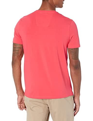 Nautica mens Solid Crew Neck Short-sleeve Pocket T-shirt T Shirt, Melon Berry, XX-Large US - Image 2