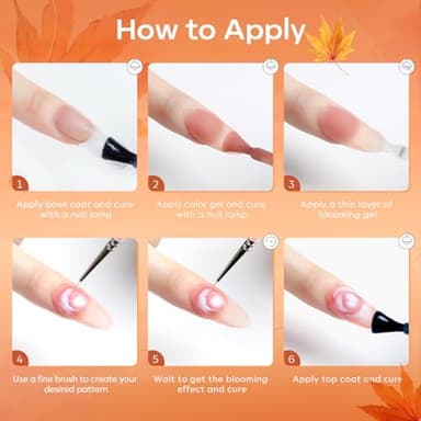 modelones Blooming Gel Nail Polish, 15 ml Clear Nail Art Accessories Stuff for Spreading Effects, Floral Print, Marble, Watercolor Design - Image 6