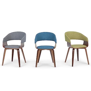 SIMPLIHOME Lowell Dining Chairs - Upholstered Walnut Finish Bentwood Frame and Linen-Style Fabric Kitchen Chair in Light Grey, Modern Dining Room Seating with Curved Back and Padded Seat - Image 13