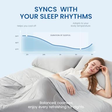 Cozy Bliss Cooling Comforter Queen Size Dual-Sided, Ultra-Soft Cooling Blankets for Hot Sleepers and Night Sweats, Breathable Lightweight Silky Smooth, Cool Grey - Image 2