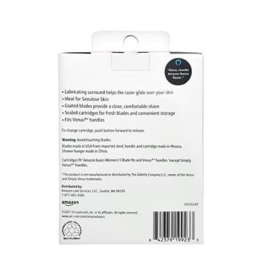 Amazon Basics Women's 5 Blade FITS Razor for Women, FITS Amazon Basics Handle and Venus Handles, Includes 1 FITS Handle, 12 Cartridges & 1 Shower Hanger - Image 3
