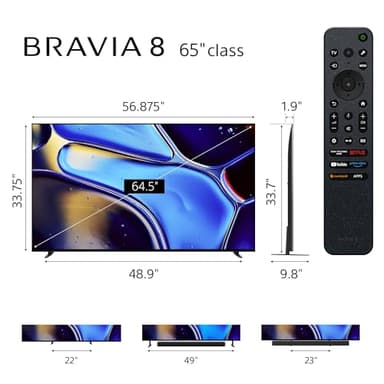 Sony 65 Inch OLED 4K Ultra HD TV BRAVIA 8 Smart Google TV with Dolby Vision HDR and Exclusive Features for PlayStation 5 (K-65XR80) - Image 2