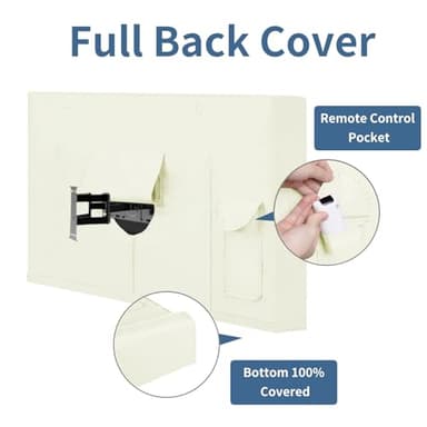 Easy-Going Outdoor TV Cover with Roll Up Front Flat - Waterproof & Weatherproof for 55-58 inch Flat Screen TV, Beige - Image 5