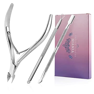 YINYIN Professional Stainless Steel Nippers, Cutter Clippers, Cuticle Remover, Trimmer with Pusher, Pedicure Manicure Tools for Fingernails and Toenails, Sliver - Image 1