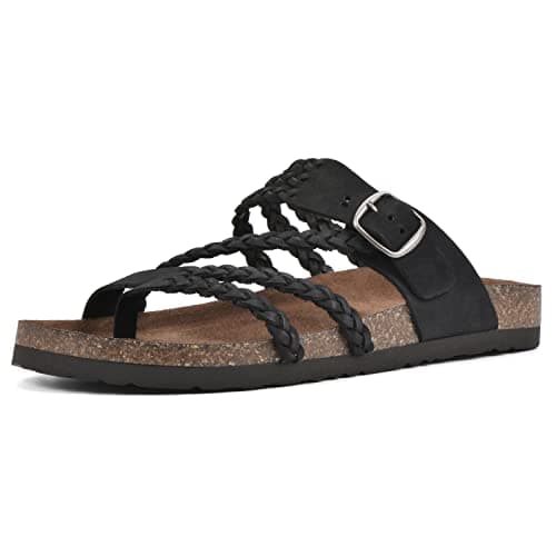 WHITE MOUNTAIN Women's Hayleigh Footbed Sandal, Black/Nubuck, 7 M - Image 1