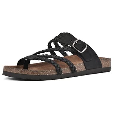 WHITE MOUNTAIN Women's Hayleigh Footbed Sandal, Black/Nubuck, 7 M - Image 1