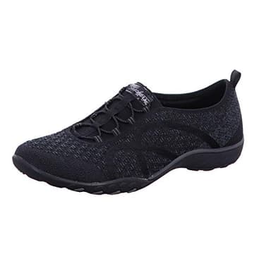 Skechers Women's Breathe-Easy-Fortuneknit Sneaker, Black Knit, 8.5 M US - Image 1
