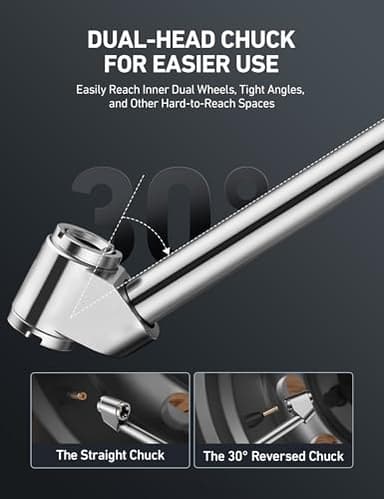 AstroAI T3 Heavy-Duty Tire Pressure Gauge with Inflator, Dual Head Chuck ANSI B40.1 Accurate Air Chuck with Pressure Gauge, 10-120 PSI, Compatible with 1/4" NPT Air Compressor - Image 5