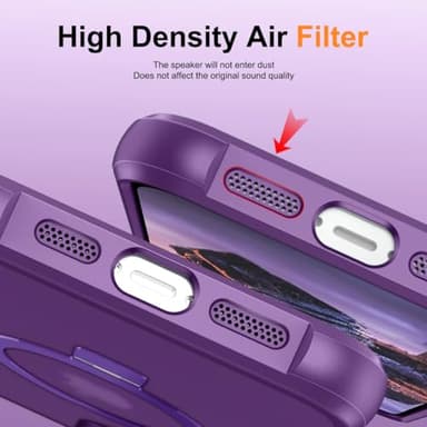 PIXIU Strong Magnetic for iPhone 15 case Compatible with Mag-Safe, Built-in Invisible Stand,Military Shockproof Slim Protective Matte Phone Cover for iPhone 15 6.1"-Purple - Image 7