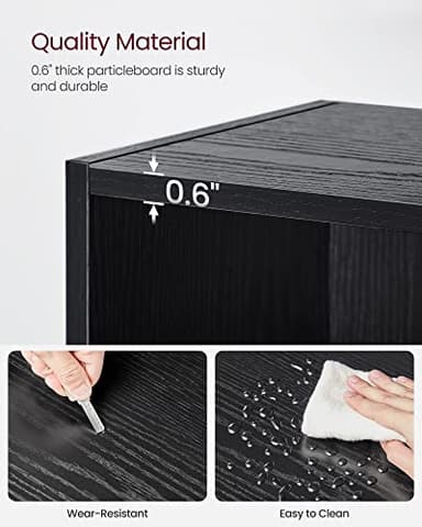 VASAGLE CUSTOS Collection - Bookshelf, 6-Tier Bookcase, Book Shelf, Open Storage Shelf, 9.4 x 23.6 x 63.3 Inches, for Living Room, Home Office, Dinning Room, Ebony Black ULBC166T56 - Image 8