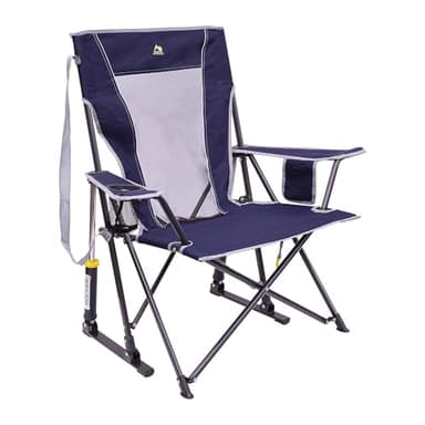 GCI Outdoor Comfort Pro Rocker Collapsible Rocking Chair & Outdoor Camping Chair, Indigo Blue - Image 1