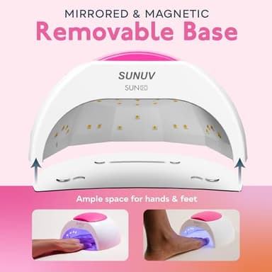 SUNUV SUN2C UV Light for Nails, UV LED Nail Lamp with 4 Timer Settings, Curing Lights Compatible with All Gel Polish Rose - Image 5