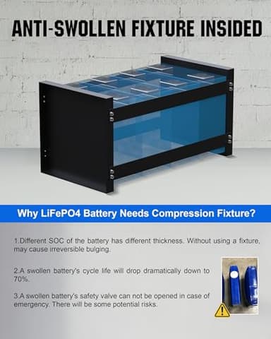 ECO-WORTHY 3584Wh 12V 280Ah LiFePO4 RV Battery w/Bluetooth & Low Temp Cutoff - Built-in 200A BMS - Deep Cycle for Camper, Trailer, Off-Grid, Solar System - Image 3
