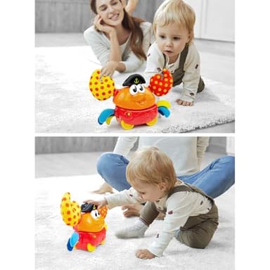 winfun: Shakin 'N Wobble Crab - Lights & Sounds Motion Toy, Button Activated Sideways Crab Walk, Flashing Lights, Sensory Toy, Baby Toddler Ages 9mo+ - Image 5