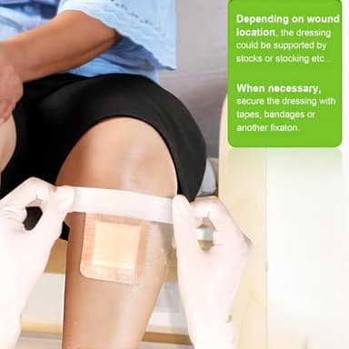 NeuHeils Silicone Foam Dressing Gentle Border Lite 2''x2'', Pad Size 1''x1'', 20 Pack for Small Bed Sore Pressure Ulcer Wound Bandages Patches - Image 6