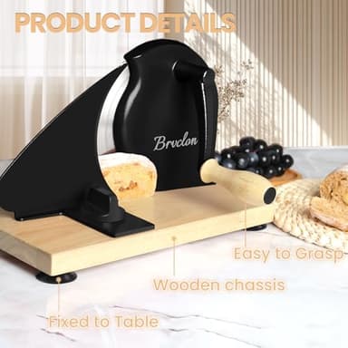 Manual Bread Slicer for Homemade Sourdough Bread, Adjustable Thickness&Evenly Slicing, Hand Crank Bread Slicer with Scale Line and Suction Cup, Serrated Blade Design, Patent:USD105861 - Image 5