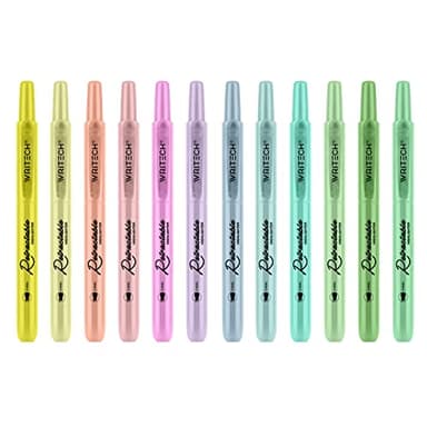 WRITECH Retractable Highlighters Assorted Colors: Chisel Tip Click Aesthetic Highlighter Marker Pens Pack Multi Colored Ink No Bleed Smear for Highlighting Journaling (12ct Neutral) - Image 4