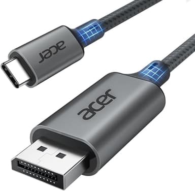 acer USB C to DisplayPort Cable 6.6 FT (4K@60HZ 2K@165Hz), Type-C to DisplayPort Cord (Sturdy Aluminum, Plug & Play) Thunderbolt 3/4/5 Compatible with MacBook Pro/Air, iPhone 16 Pro/Max, XPS, Surface - Image 3