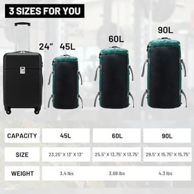 MIER Large Duffel Backpack Sports Gym Bag with Shoe Compartment, Heavy Duty and Water Resistant, Green, 90L - Image 6