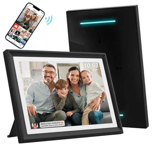 32GB FRAMEO 10.1 Inch WiFi Digital Photo Frame with LED Light, 1280x800 HD IPS LCD Touch Screen, Auto-Rotate Portrait and Landscape, 32GB Storage, Share Moments Instantly via Frameo App from Anywhere - Image 1